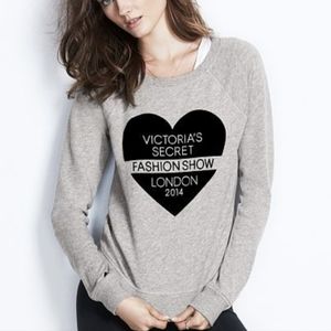Victoria's Secret Dark Gray Sweatshirt London Fashion Show 2014 Size M